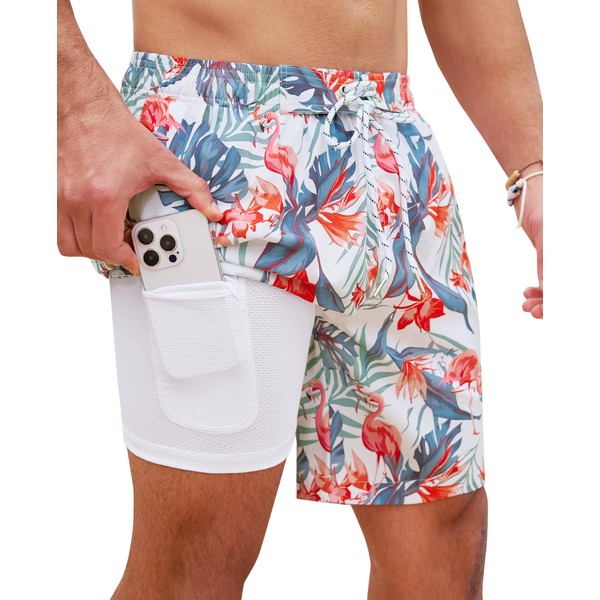 Milin Naco Mens Swim Trunks 7" Quick-Dry Swim Shorts with