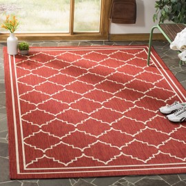 Safavieh Courtyard Collection CY6889 Indoor/ Outdoor Area Rug, 8' x 11', Red / Beige