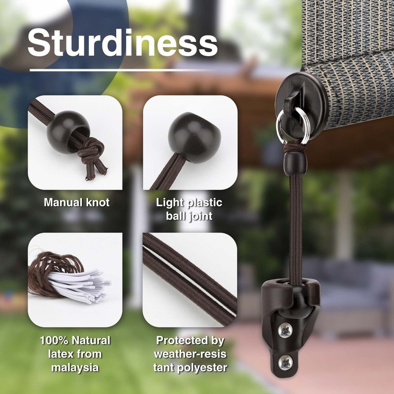 IVYSUN Universal Shade Bungee Tie Downs Replacement Parts,Weather Resistance,Same Size