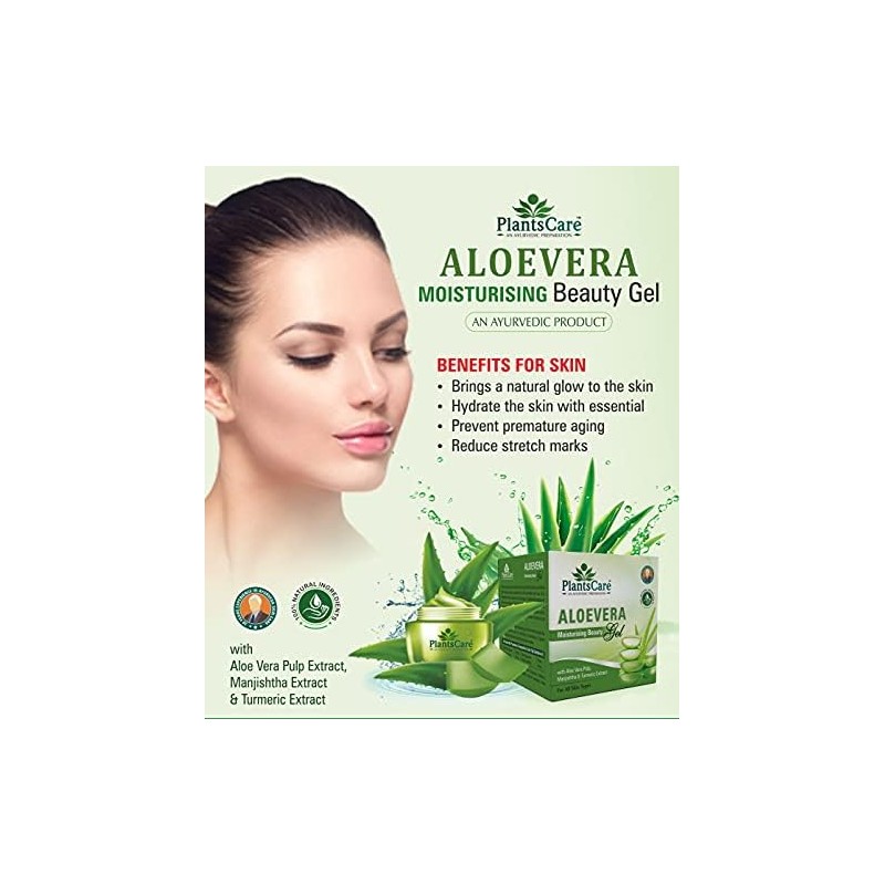 Gel hidratante ayurvédico con aloe vera de Plants Care, 100