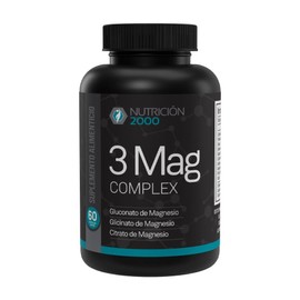 Magnesio Complejo 3 en 1, Citrato, Glicinato y Gluconato, 60 Cápsulas, 3 Mag Complex N2000, Suplemento Alimenticio
