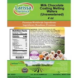 Milk Chocolate Coating Melting Wafers (Unsweetened) (4 oz, ZIN: 525278) - 3 Pack