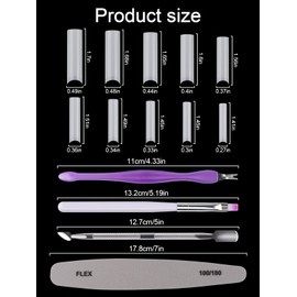 EBANKU Pack of 500 Clear False Nails Tips, Extra Long Acrylic Nail Tips, No C Curved Square Shape False Nails 10 Sizes with Case and 4 Nail Art Tools for Girls Women Nail Studio