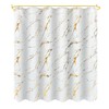 Glawry White Gold Marble Shower Curtain Abstract Crack Texture Geometric