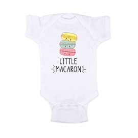 Hello Handmade - Little Macaron cute kawaii food cookie - funny baby bodysuit (White, 12 Months Bodysuit)