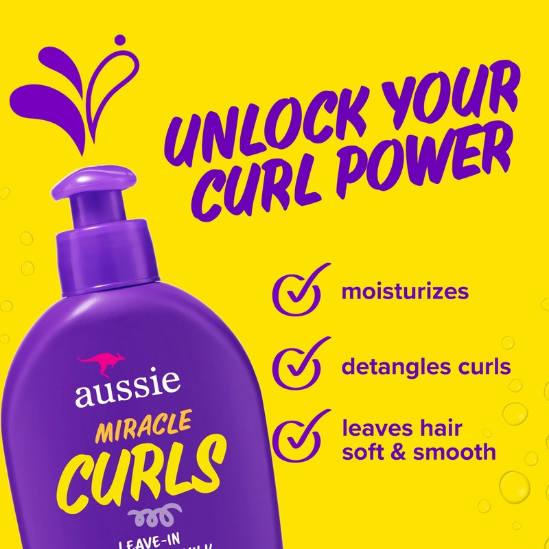 Aussie Miracle Curls with Coconut Oil, Paraben Free Detangling Milk