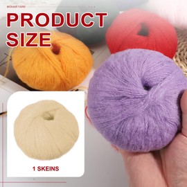 PATIKIL Mohair Yarn, Soft Yarn Mohair Fuzzy Fur Fine Fluffy Yarns Thin for Crocheting Knitting Sweater Scarf Hat Crafts Blanket Rug, Beige