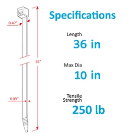 Large Zip Ties 36 inch (50 Pack), Long Zip Ties Heavy Duty with 250 lb Tensile Strength, Big Cable Ties, Black, by ANOSON
