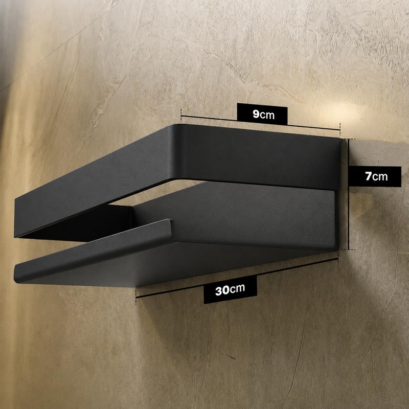 Minismus Shower Shelf No Drilling Black Shower Shelf with Safety