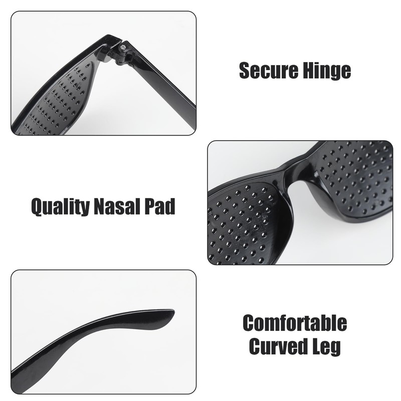 JINSIHU 4 Pairs Black Unisex Stenopeic Eyewear Eyewear for Vision