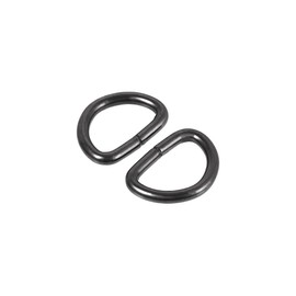 sourcing map Metal D Ring 0.39"(10mm) D-Rings Buckle for Hardware Bags Belts Craft DIY Accessories Black 50pcs