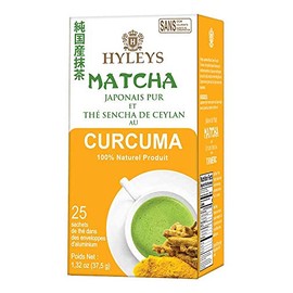 HYLEYS Tea Japanese Pure Matcha and Ceylon Sencha with Turmeric, 1.32 Ounces