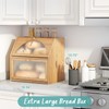 Vriccc Extra Large Bread Box for Kitchen Counter, Bamboo Wood