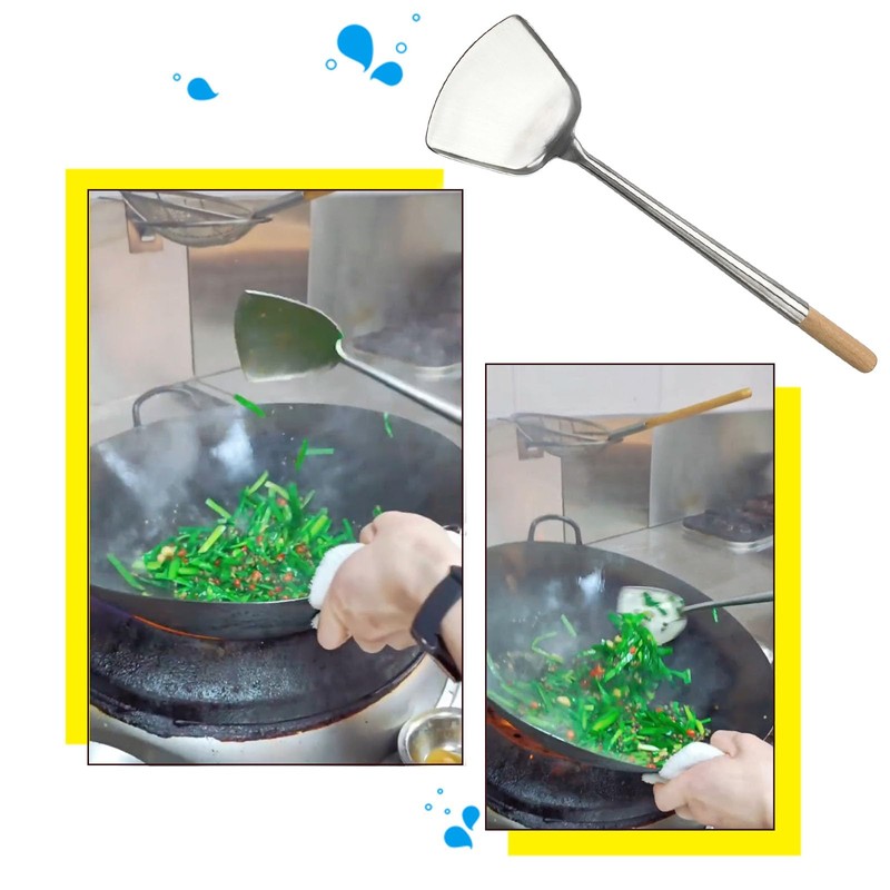 Sunrise Kitchen Supply Commercial Grade Wok Spatula (Shovel 15.50" (#3))