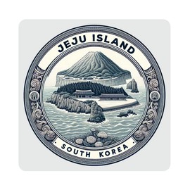 Jeju Island South Korea Souvenir Home Decoration 4x4-Inch Coaster Acrylic 4 Pack