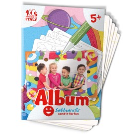 Sabbiarelli Sand-it For Fun Album Die Picture Frames: 5 Pre-Glued Paper, for Painting with Sand (Sand Not Included), Sand Pictures for Children from 5+