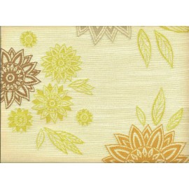 Momentum Textiles Impromptu Whisper yellow ,cream, brown Retro Upholstery Fabric