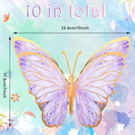 10 Centros de Mesa de Mariposa para Mesas Decoraciones de Fiesta de Mariposas Centros de Mesa de Toppers Decoración de Pared para Suministros de Fiesta de Cumpleaños Baby Shower (Púrpura)
