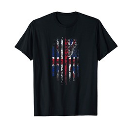 British American Flag - Britain and USA Pride T-Shirt