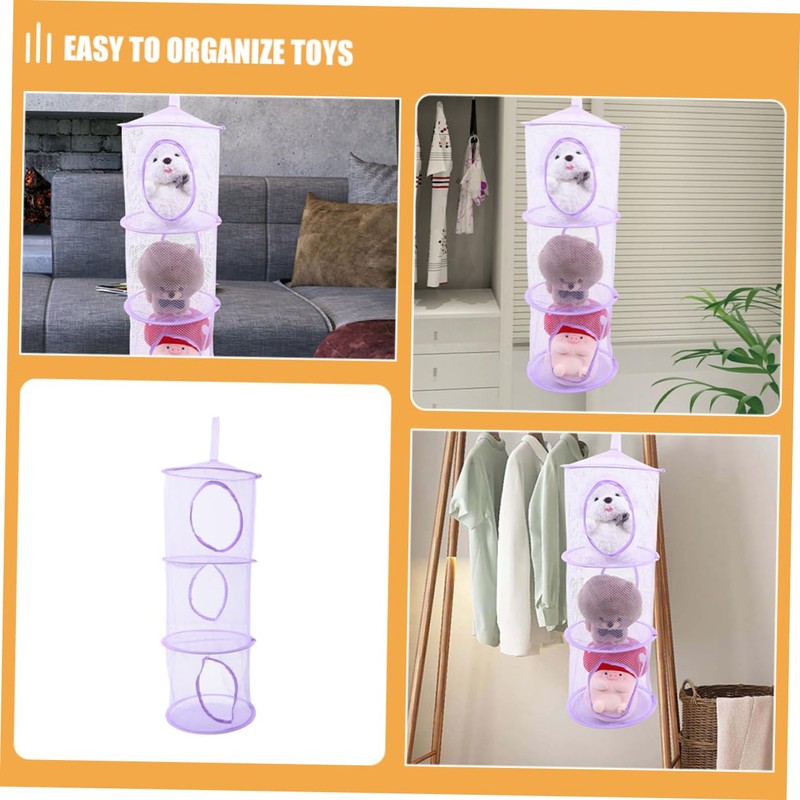SUPVOX 4pcs Hanging Storage Net for Animals Durable Mesh Organizer