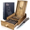 SYOKAMI Steak Knives Set of 6 with Drawer Organizer, 4.8