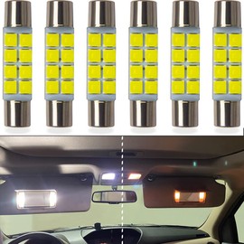 Yoper 6641 6612F 6614F 6615F 28mm 29mm 30mm LED Light Bulbs Car Interior Vanity Sun Visor Mirror Trunk or Cargo Area White Lamp (28-30MM)