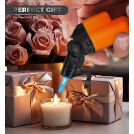 SAMNIU Pack of 4 Torch Lighter, Mini Jet Flame Butane Lighters, Multi-Purpose, 45° Rotatable for Campfires, Candle, Fireplaces, Christmas Party Favors (Gas not Included)