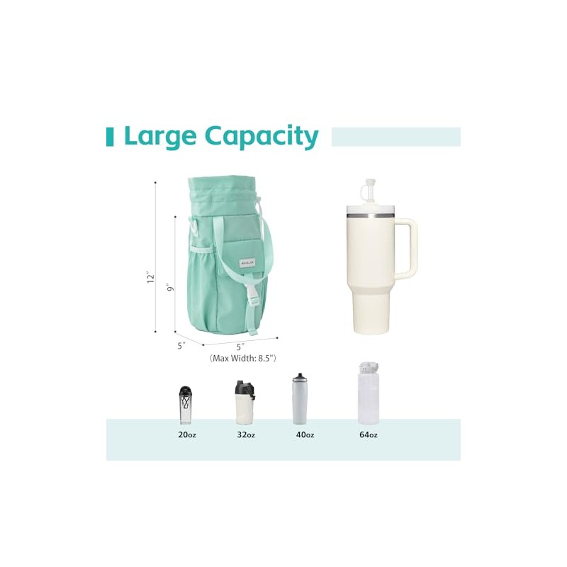 BAVELOE Water Bottle Carrier with Strap and Phone Pocket