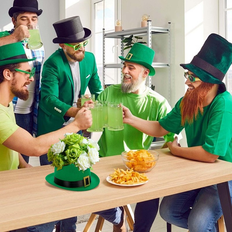 Watayo 2 Pack St. Patrick's Day Hat Flower Pot Set,