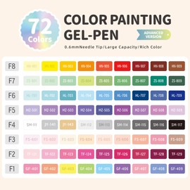 72 Colors Gel Pens for Coloring Books, Colors Stackable Acrylic Pens for Journals, Drawing, Writing Better than Markers and Colored Drawing Pencils