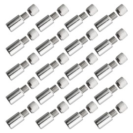 Caishun 20PCS 7.7mm Silver Zinc Alloy Shelf Support Columns Shelf Support Pin Book Shelf Holder Kitchen Furniture Locking Pin Cabinet Shelf Bracket Suitable for Display Cabinet Wardrobes Storage Room