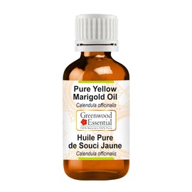 Greenwood Essential Aceite de caléndula amarilla pura (Caléndula officinalis) de grado terapéutico prémium para cabello, piel y aromaterapia, 0.50 onz