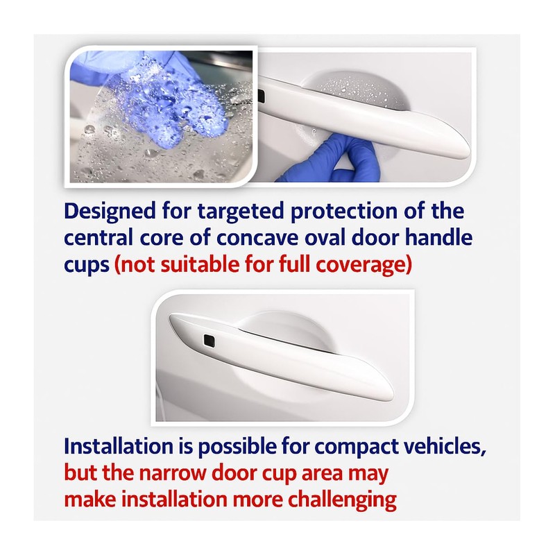 3M-5pcs Car Door Handle Cup Protector/Sticker/Guard, 3M-PPF(Paint Protection Film), Clear(Transparent),