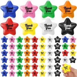 Libima 48 Pcs Star Stress Ball Bulk Employee Appreciation Day Gifts Inspirational Stress Balls Thank You for Being Awesome Motivational Squeeze Stress Balls Toys for Anxiety Staff Coworker Teacher