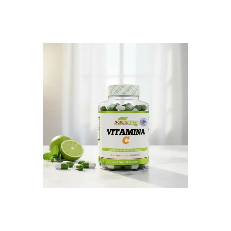 Natural Green Vitamina C 100caps 500mg Alta Absorción Pureza Natural