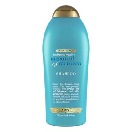 OGX Extra Strength Hydrate & Repair + Argan Oil of Morocco Shampoo for Dry, Damaged Hair, Cold-Pressed Argan Oil to Moisturize & Smooth, Paraben-Free,