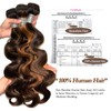 Beauhine Brown Highlight Body Wave 3 Bundles with 4x4 Closure