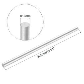 sourcing map Aluminum Solid Round Rod Lathe Bar 13mm x 305mm for DIY Craft Tool 5 Pcs