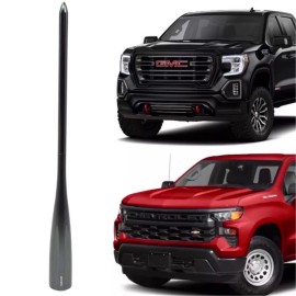 VMS 13 Inch Spike Gunmetal Gray Antenna and Adapter for Silverado 2007 and Newer