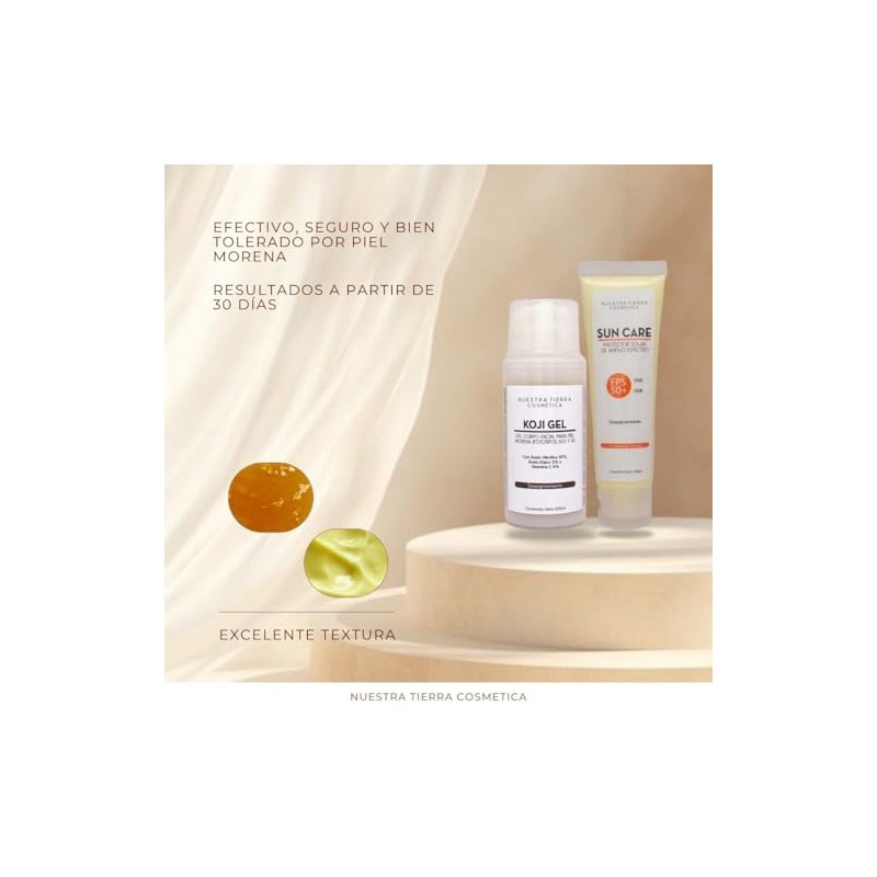 Nuestra Tierra Cosmética Koji Gel Despigmentante con Ácido Glicólico, Ácido