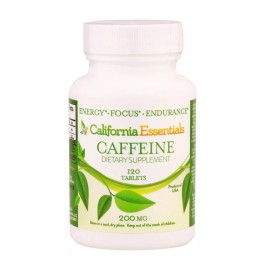 California Essentials CAFFEINE PILLS FOR ENERGY-200mg CAFFEINE-New-F - 480 TABLETS