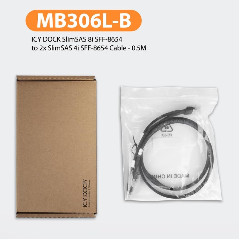 Icy Dock cable SlimSAS 8i to 2 x SlimSAS 4i