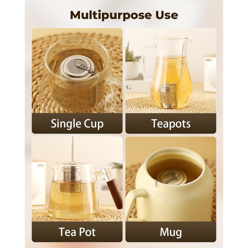House Again 2 Pack Tea Strainers for Loose Tea, Extra
