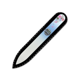 Mont Bleu Crystal Nail File hand decorated with crystals - Handbag Size - Hand Made - Czech Tempered Glass