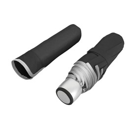 PERLETTI Reflective Umbrella for Men Women - Umbrella Pocket Umbrella Windproof Stable with Reflector for High Visibility - Manual Mini Umbrella Storm Resistant Girls Boys - Diameter 98 cm, black