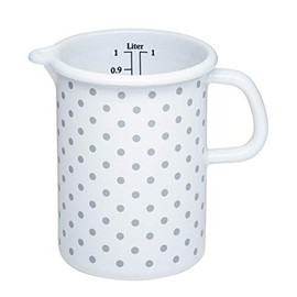 Riess 0338-066 Enamel Kitchen Measure in Grey with Scale and a Volume of 1 Litre