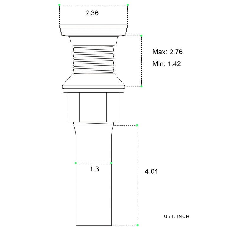 Polished Chrome Vessel Sink Drain without Overflow, Bathroom Faucet Vanity
