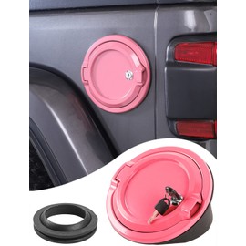 Savadicar - Cubierta de tapa de gas con bloqueo para depósito de combustible compatible con Jeep Wrangler JL JLU 4XE 2 y 4 puertas, ABS + estructura de aleación de aluminio, accesorios de repuesto,