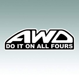 RDW AWD Do It On All Fours - Color Sticker - Decal - Die Cut - Size: 1.25" x 0.39"