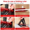GORWARE Woodworking Triangle Ruler Aluminum Alloy Carpenter Framing Square Adjustable